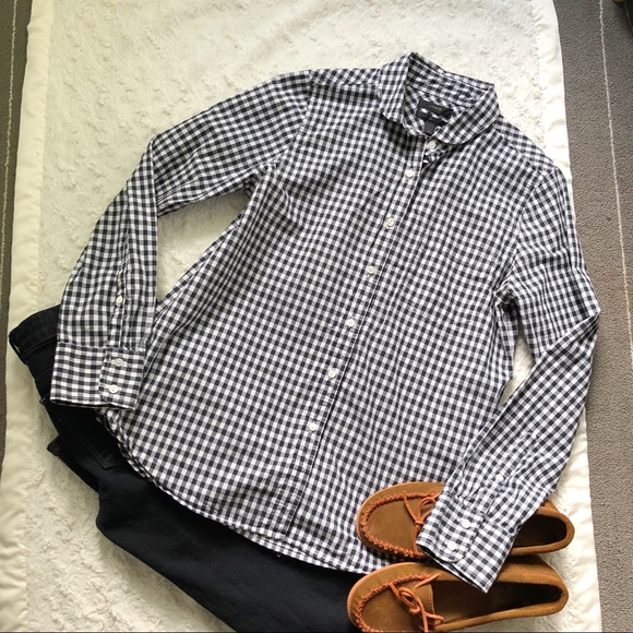 J. Crew Tops - J Crew Boy Fit Gingham Button Down Shirt